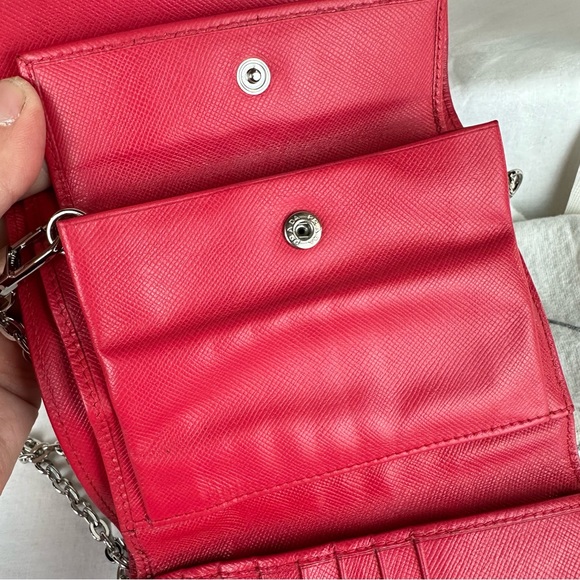 PRADA magenta color nylon Tessuto enamel mini compact wallet crossbody - Picture 7 of 14
